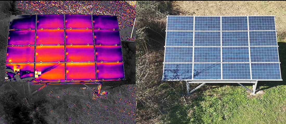 ispezione pannelli fotovoltaici termografia con drone