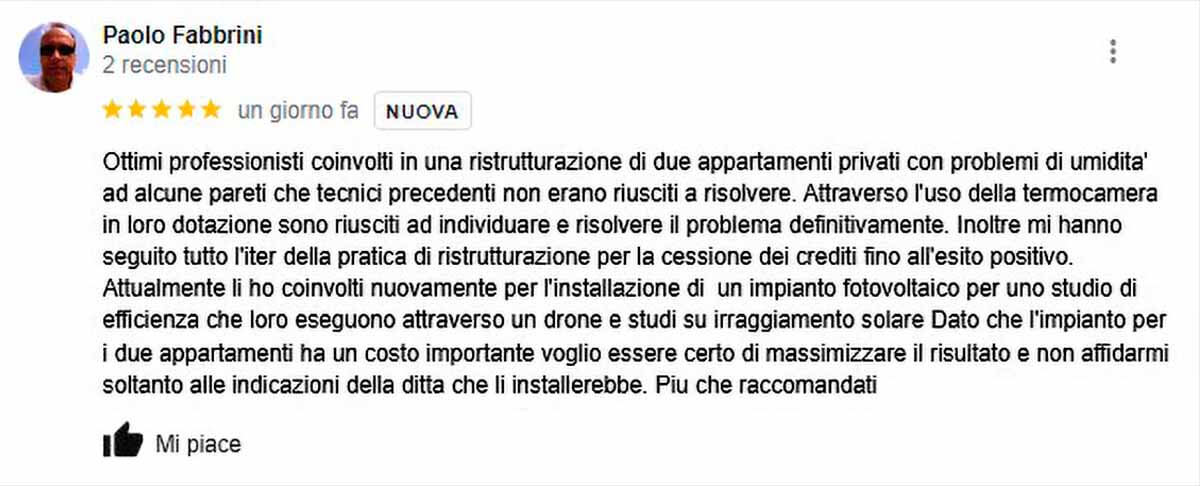 Recensione Paolo Fabbrini per Termoenergetica 396 per ristrutturazione edilizia